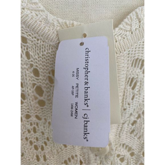 Christopher & Banks 100% Cotton Knit 3/4 Sleeves Cardigan Size XL - Picture 11 of 12